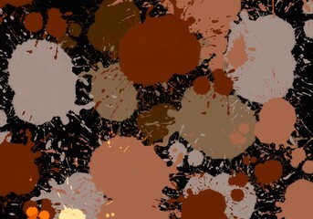 Abstract watercolor shapes on black background isolated. 