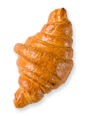 The classic croissant isolated on a white background top view vertical