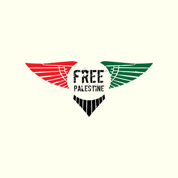 Palestine flag vector illustration for poster, post, banner, t-shirt. free Palestine.