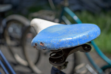 Old rusted and worn bicycles at a flea market in Winsor in Upstate NY.  Antique Bikes.  bicycle...