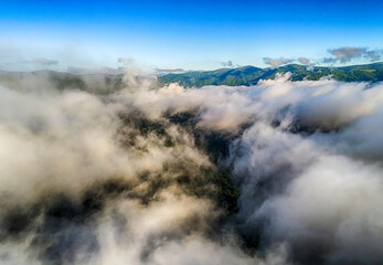 Fototapeta na wymiar aerial nature scenery in maggie valley north carolina