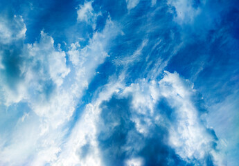 Beautiful storm clouds in the blue sky. Heaven