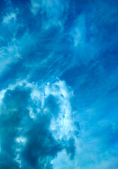 Beautiful storm clouds in the blue sky. Heaven