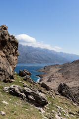 View of the sea from the top of a mountain