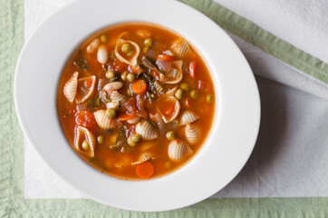 Small, Simple Bowl of Minestrone Soup