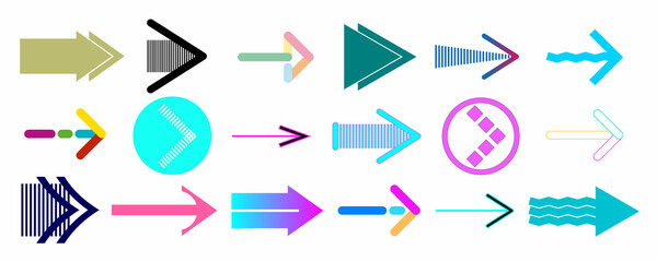 Arrow icon. Set of vector arrows.