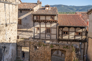 typical streets in the medieval town of Frias in Castilla, Spain