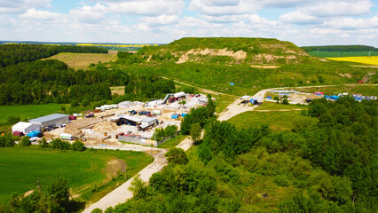 Fototapeta premium Aerial view of the waste processing plant. Recycling