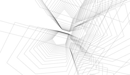 abstract architecture vector 3d illustration