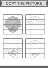 Copy the picture with Seashell. Worksheet for kids