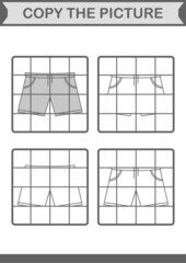 Copy the picture with Shorts. Worksheet for kids