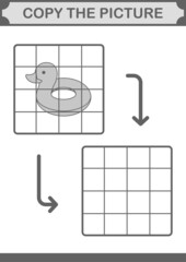 Copy the picture with Inflatable Duck. Worksheet for kids
