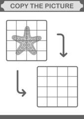 Copy the picture with Starfish. Worksheet for kids