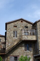Fototapeta na wymiar Houses in the medieval village of Desaignes in Ardeche in France, Europe