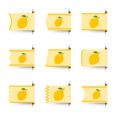 Set of colored bookmarks with Lemon