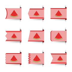 Set of colored bookmarks with Watermelon