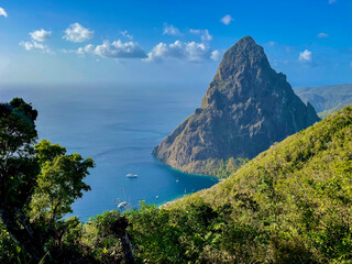 A view of Petit Piton in Saint Lucia - obrazy, fototapety, plakaty