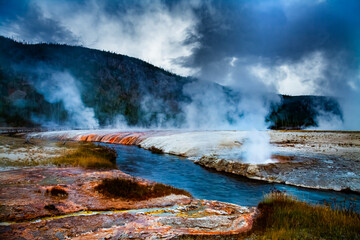 Yellowstone's Geysers near Grand Prismatic
