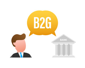 B2G or Business to Government Marketing. Vector Illustration. Icon for marketing design