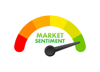 Market sentiment, fear and greed index. Market sentiment. Business concept