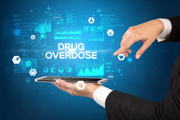 Close-up of a touchscreen with medical inscription