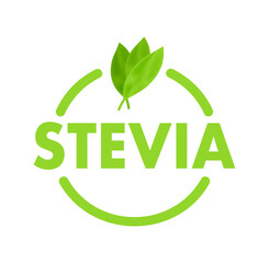 Flat icon stevia on white background. Vector logo. Logo symbol