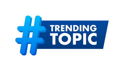 Trending topic icon badge. Ready for use in web or print design. Banner design. Trend vector illustration - obrazy, fototapety, plakaty