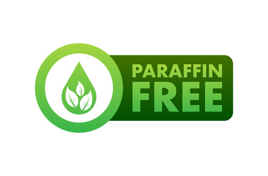 Icon with paraffin free. Paraffin free. Green logo