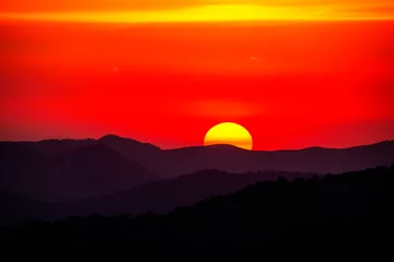 Fotobehang Rood Sunset in Kings Canyon National Park, California  © SE Viera Photo