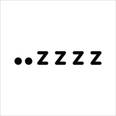 Sleepy zzz icon on white background Design concept about sleep, dream, relax, insomnia.