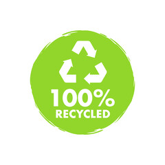 Button for paper design. Sustainable packaging. Flat 100 percent recycled for paper design