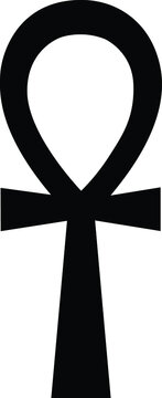 ankh or key of life - ancient, religious, egyptian, hieroglyphic symbol of eternal life. crux ansata. coptic cross with a loop.