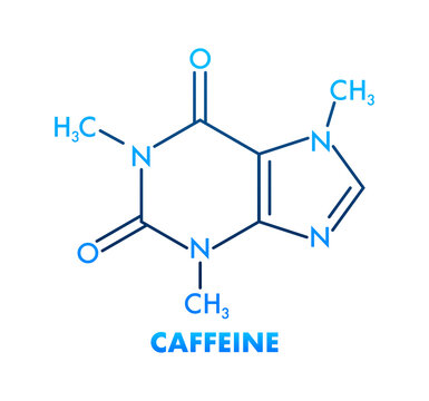 Sketch illustration with caffeine formula. Sketch vector illustration. Vector drawing