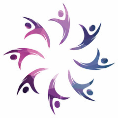 Colorful Circle United Community Logo. teamwork And Community Logo template.