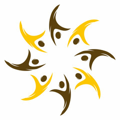 Colorful Circle United Community Logo. teamwork And Community Logo template.