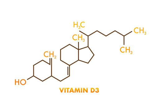 Vitamin d3 formula, great design for any purposes. Vector illustration isolated