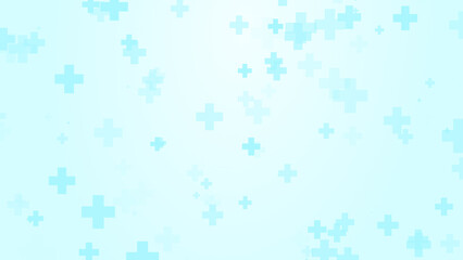 Abstract white blue green colors cross pattern healthcare background.