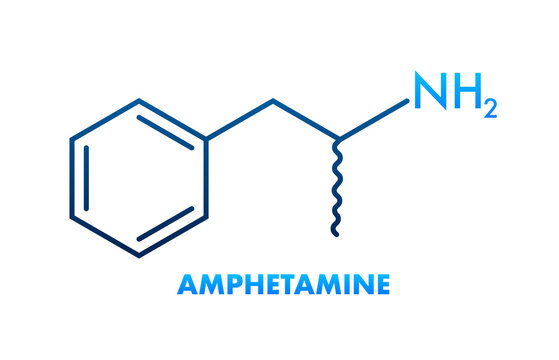 Amphetamine formula. Icon with amphetamine formula. Vector illustration