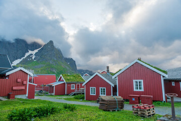 Fototapeta na wymiar View of Moskenesoya Island in north Norway 