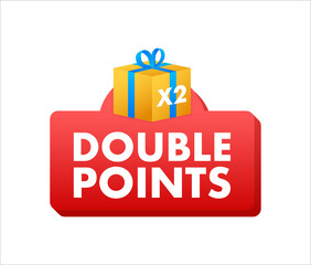 Flat icon with red double points for promotion design. Vector illustration design