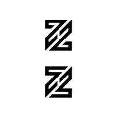 z h zh hz initial logo design vector template