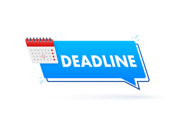 Dates and Deadlines banner. Computer with calendar. Vector illustration