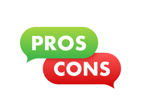 Pros cons in flat style. Flat icon. Check mark icon