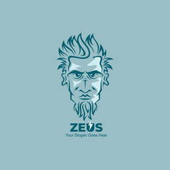 king zeus logo design with simple icon, line style