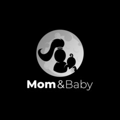 Mom and baby logo design vector, Family icon