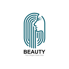 Beauty logo, Salon logo and haircut design, simple style