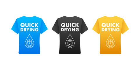 Flat icon with quick drying. Logo symbol. Vector illustration