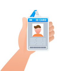 ID Card on white background. Flat design style. Vector illustration