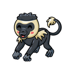 Cute little colobus monkey cartoon