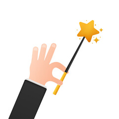 Flat golden illustration on transparent background. Realistic light effect. Stars vector Wind spell